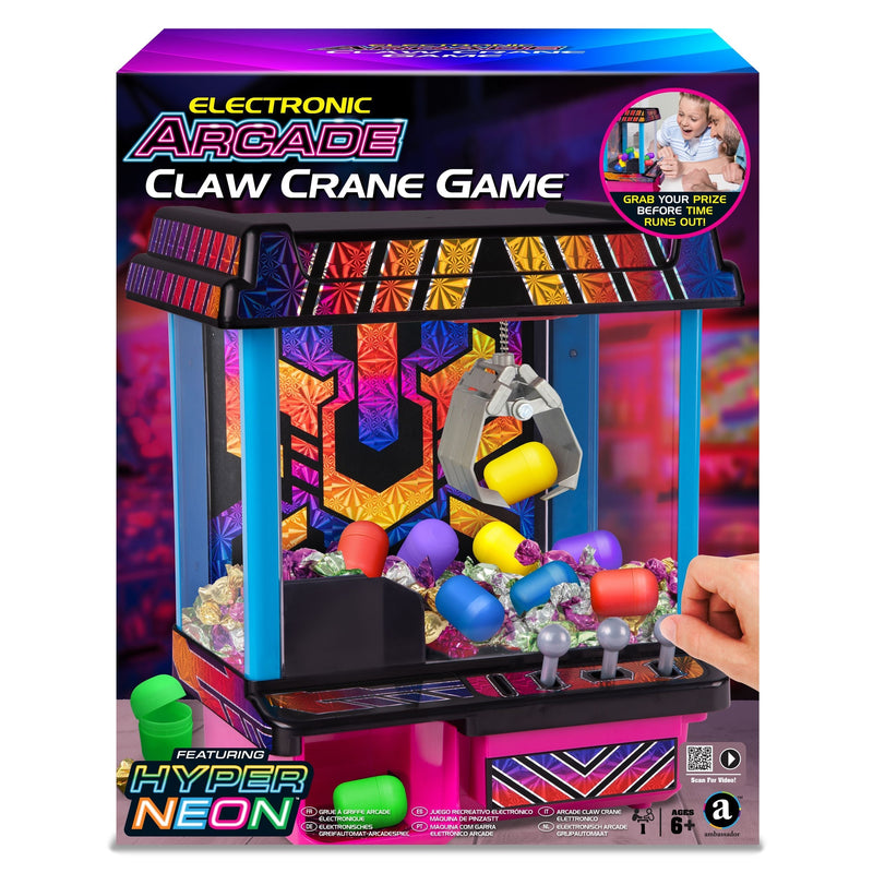 GAME Hyper Neon Series Electronic Arcade Claw Crane for Ages 6+ H0