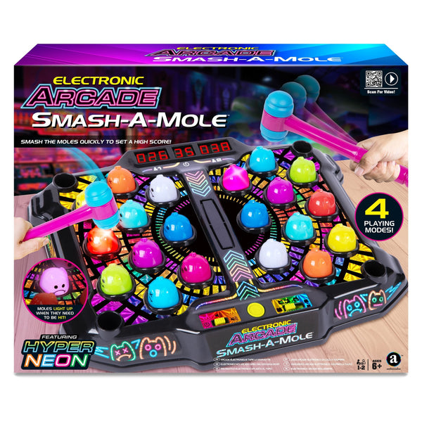 GAME Hyper Neon Series Whack A Mole Electronic Arcade for Ages 6+ B7