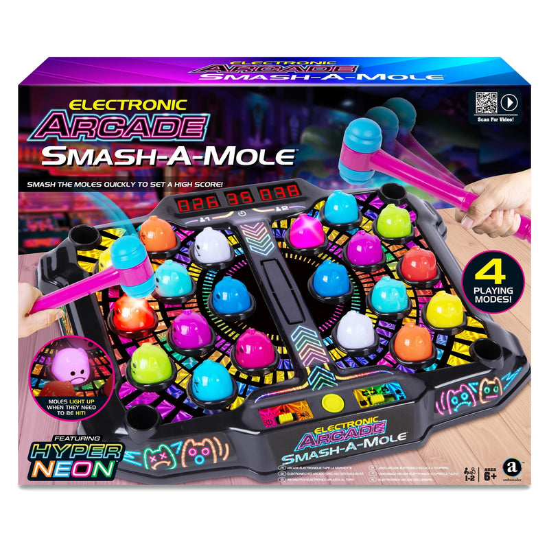 GAME Hyper Neon Series Whack A Mole Electronic Arcade for Ages 6+ B7