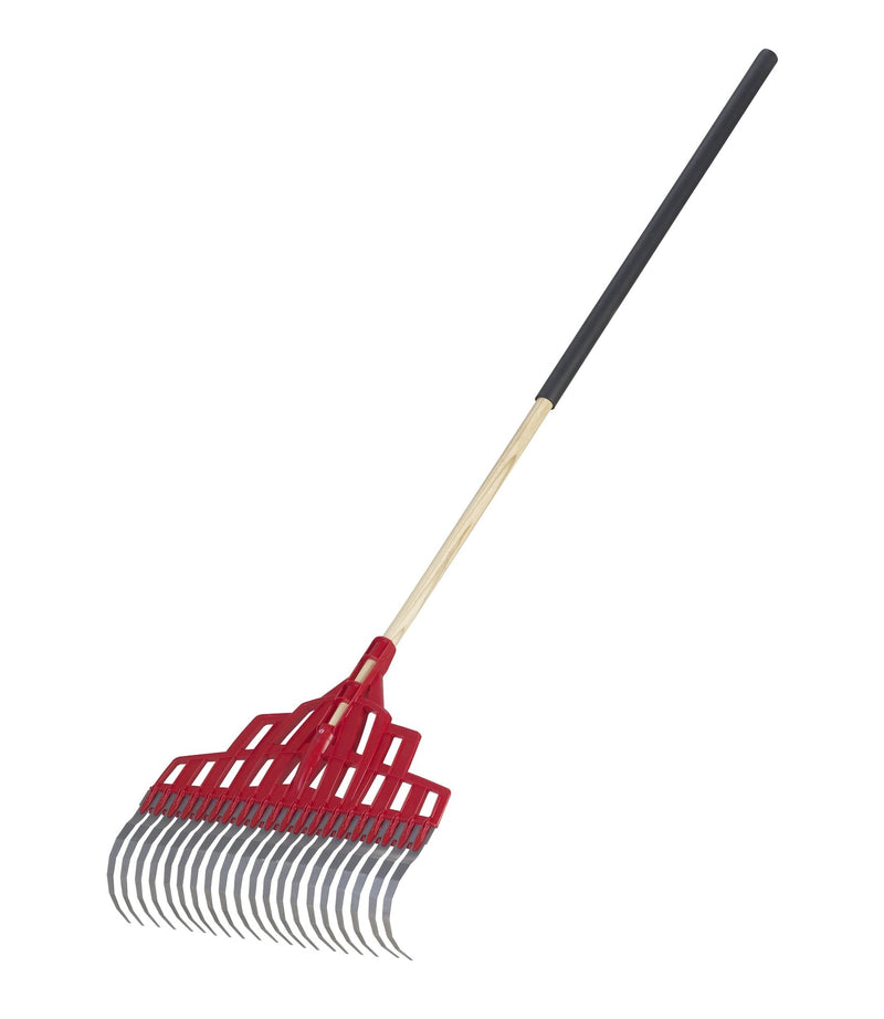Garant Multi-Purpose Poly Steel 20-Tine Leaf Rake, Wooden Shaft, 65.5-in T2