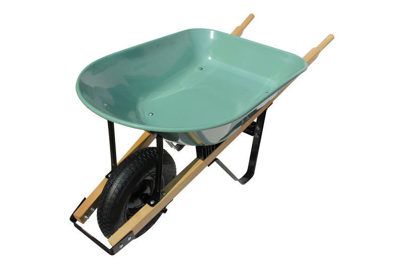 Garden Club 1-Wheel Steel Wheelbarrow for Garden/Yard, Rust-resistant, 5-cu-ft S1