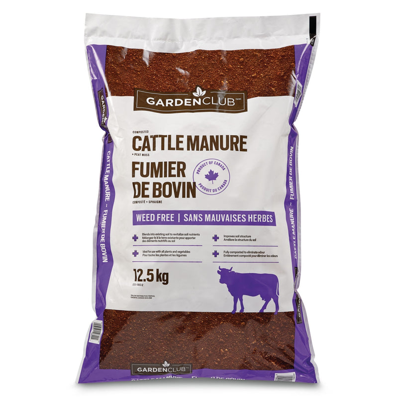 Garden Club Composted Cattle Manure/Fertilizer, Weed Free,12.5-kg U7