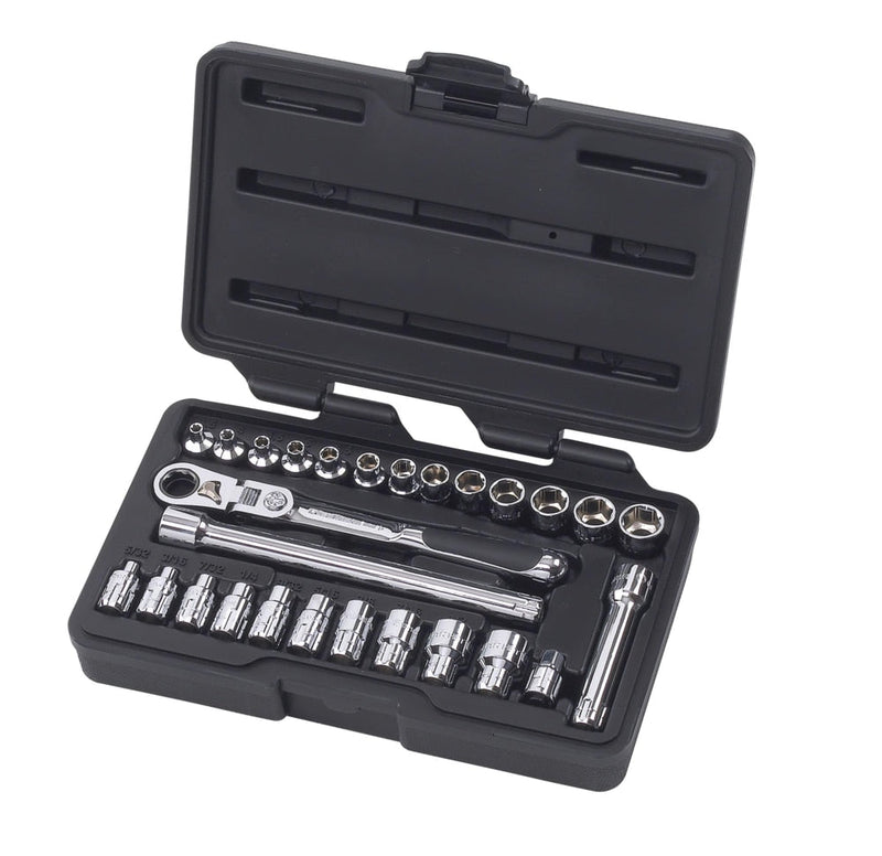 GearWrench Pass-Thru 1/4-in Drive Socket Set 27-pc, SAE/Metric Q7