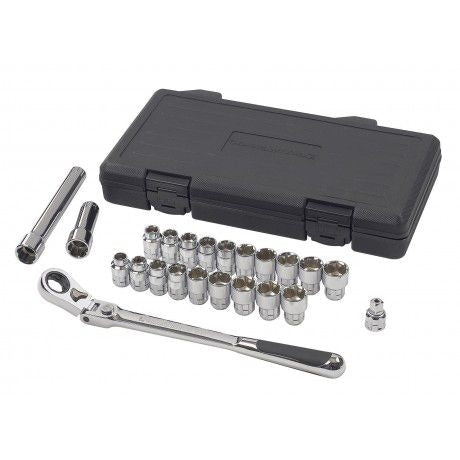 GearWrench Pass-Thru 3/8-in Drive Socket Set 23-pc, SAE/Metric N8