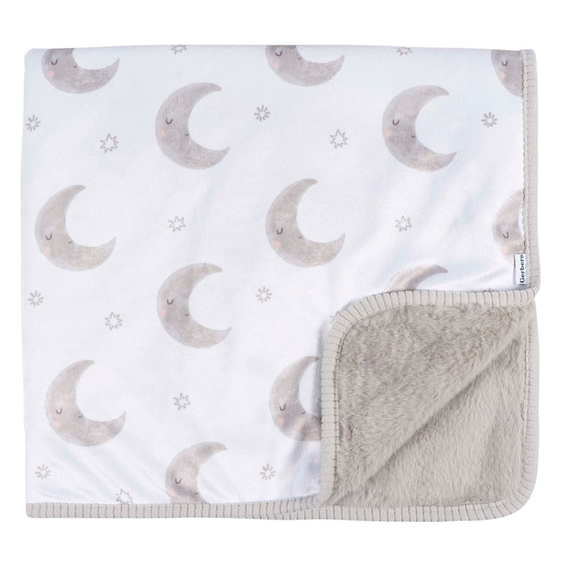Gerber Childrenwear 2-Ply Celestial Moons Ultra-Soft Plush Blanket for Babies Y9