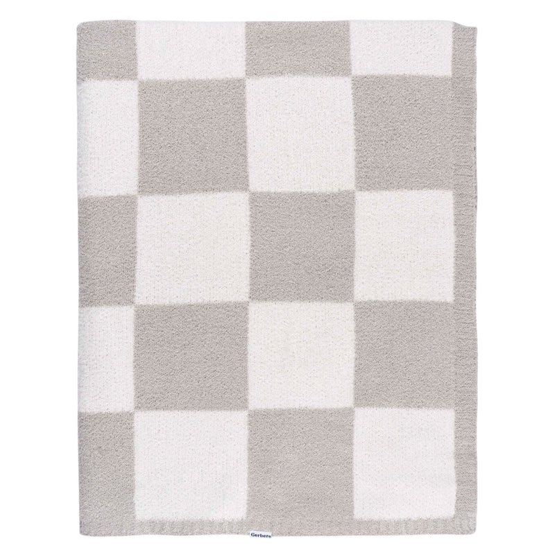 Gerber Childrenwear Tan Checkered Silky Mink Baby Blanket W7
