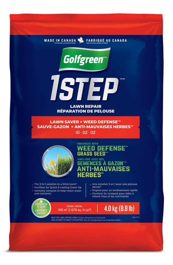 Golfgreen 1-Step Lawn Saver + Weed Defense 10-02-02 Grass Seed, 4-kg E2