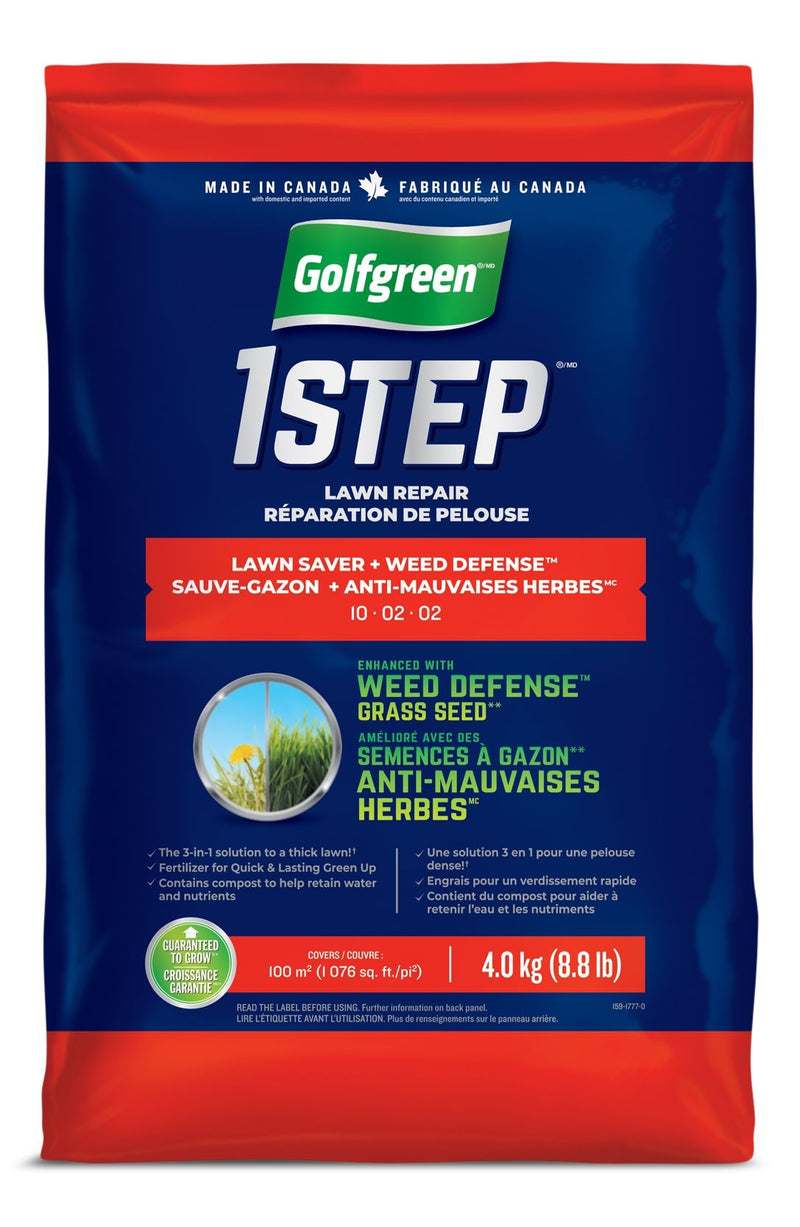Golfgreen 1-Step Lawn Saver + Weed Defense 10-02-02 Grass Seed, 4-kg E2