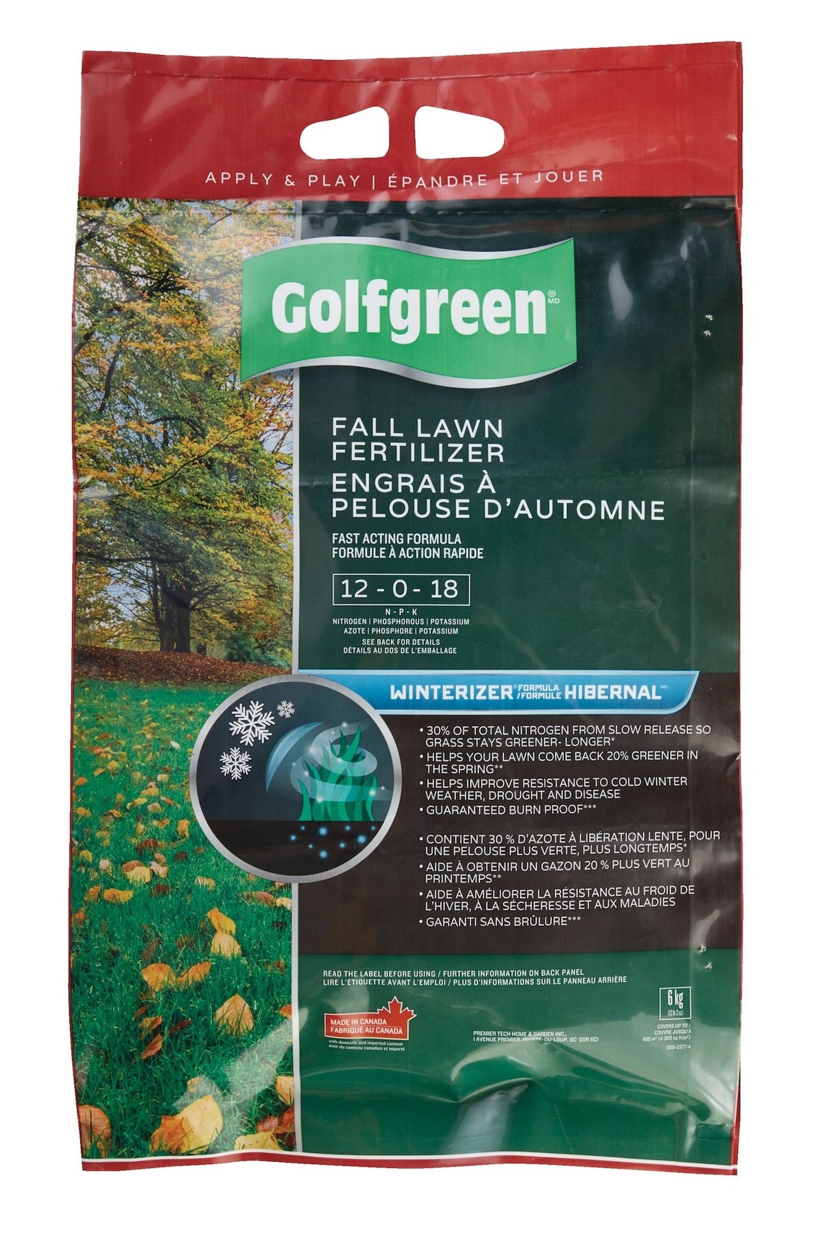 Golfgreen Fall Lawn Fertilizer, 12-0-18, 6-kg