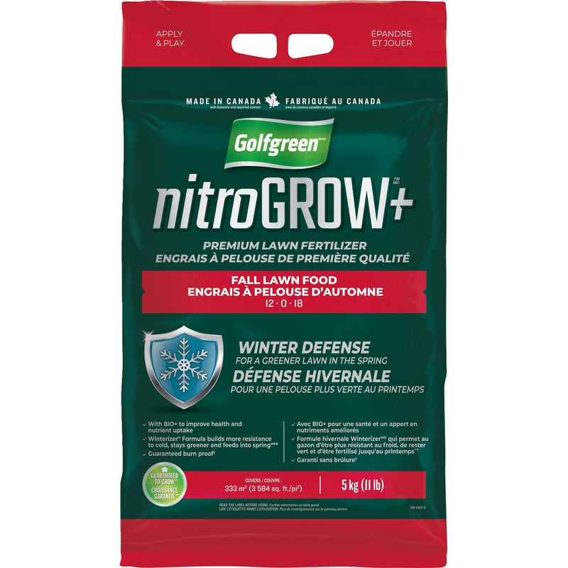 Golfgreen Nitrogrow+ Fall Lawn Food, 12-0-18, 5-kg P1