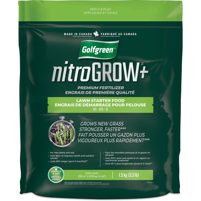 Golfgreen Nitrogrow+ Lawn Starter Premium Fertilizer,10-20-05, 1.5-kg L7