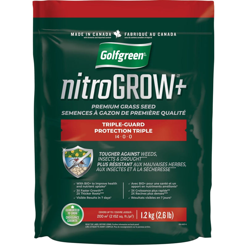 Golfgreen Nitrogrow+ Triple-Guard Grass Seed, 1.2kg L8