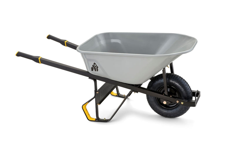 Gorilla Heavy-Duty Easy Pivot/Dump Steel Tub Wheelbarrow, Steel Tray, 6-cu-ft B5