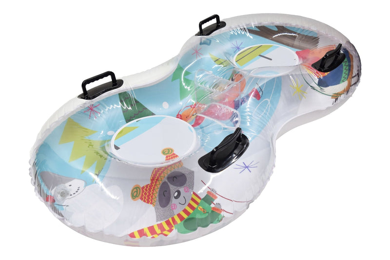 Gracious Living 2-Person Duo Inflatable Winter Snow Tube Z2
