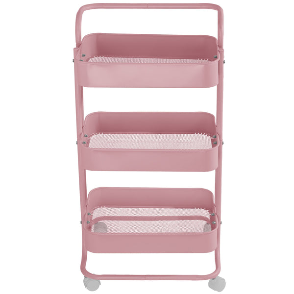 Gracious Living Three-Tier Utility Cart, Pink E9