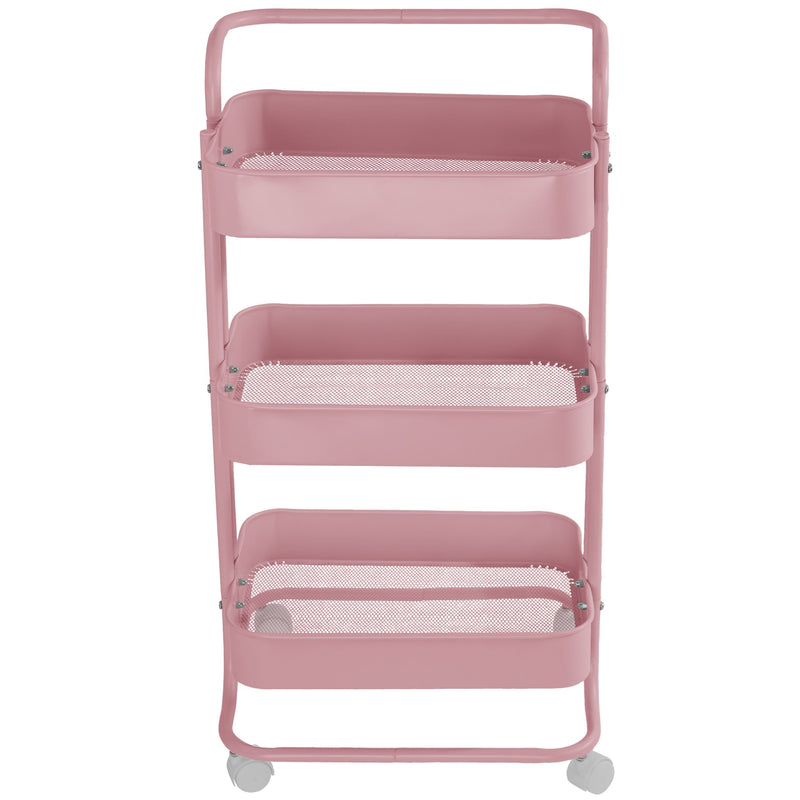 Gracious Living Three-Tier Utility Cart, Pink E9