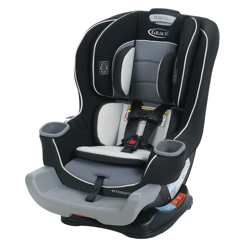 Graco Extend2Fit Convertible Car Seat – Safely Grows with Child from Rear-Facing to Forward-Facing, 1.8-30 kg (4-65 lb), Gotham K9