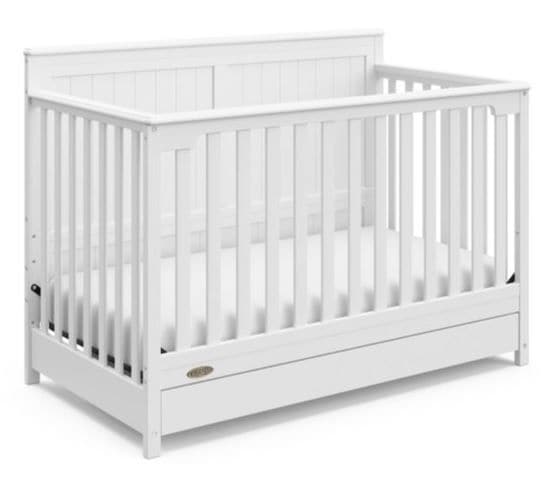 Graco Hadley 4-in-1 Convertible Crib with Drawer, White F4
