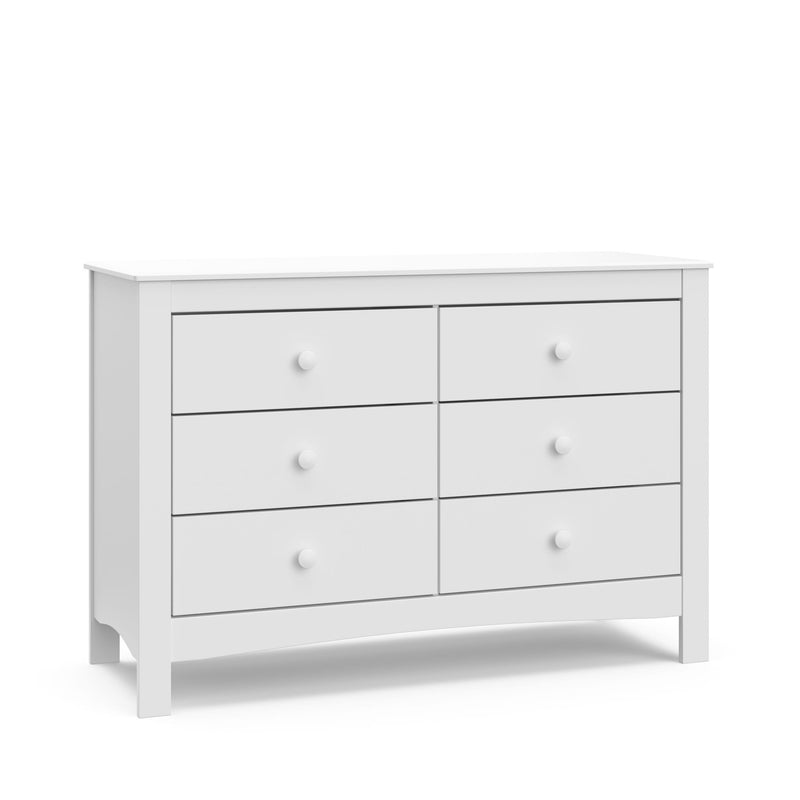 Graco Noah 6-Drawer White Interlocking Double Dresser/Chest A1