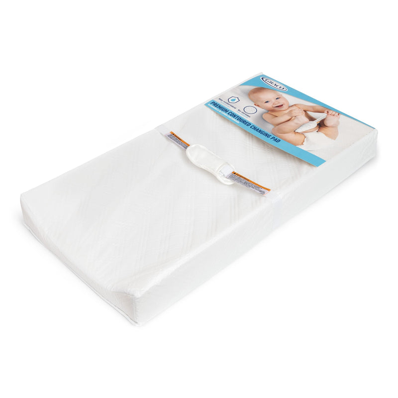 Graco Premium Contoured Baby Changing Pad with Non-Skid Bottom, White H1