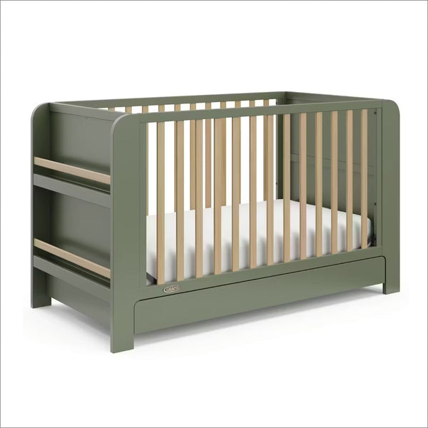 Graco Read-with-Me 4-in-1 Crib with Drawer - Olive/Driftwood F0