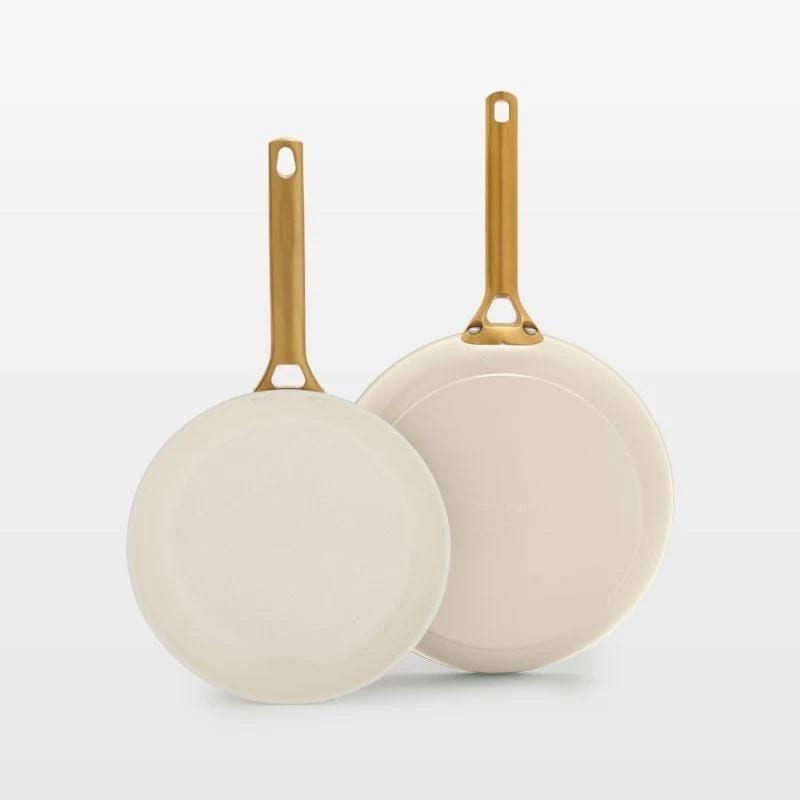 GreenPan Luxe 2pc Ceramic Frypan set - cream M5