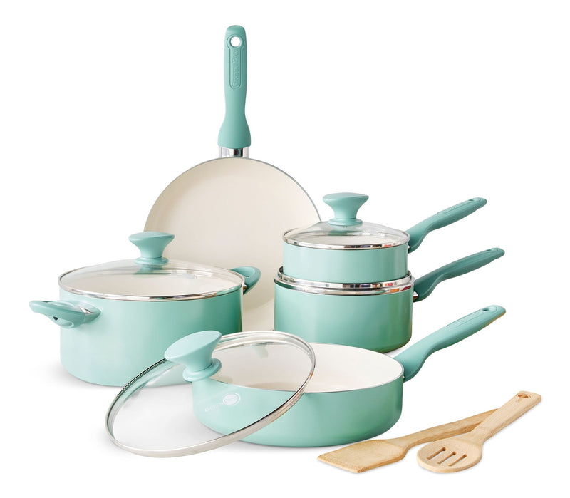 GreenPan Rio Ceramic Cookware Set, Dishwasher & Oven Safe, 11-pc P6