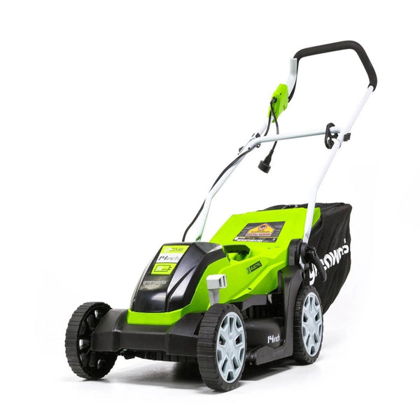 Greenworks 9A 2-in-1 Corded Lawn Mower, 14-in J3