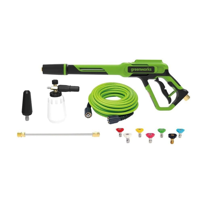 Greenworks Deluxe Metal Gun & Hose Kit, Includes 7-Piece Nozzle Kit, Turbo Nozzle & Foam Cannon L2