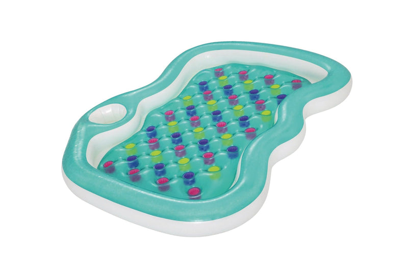 H20Go! Inflatable 2-Person Designer Pool Lounger with Cup Holder, 86 x 72 x 12-in U8