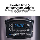 Hamilton Beach Programmable Defrost Slow Cooker, Black, 6-qt