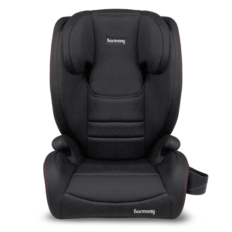 Harmony Genesys Deluxe High Back Booster, Black with Red Stitching J9