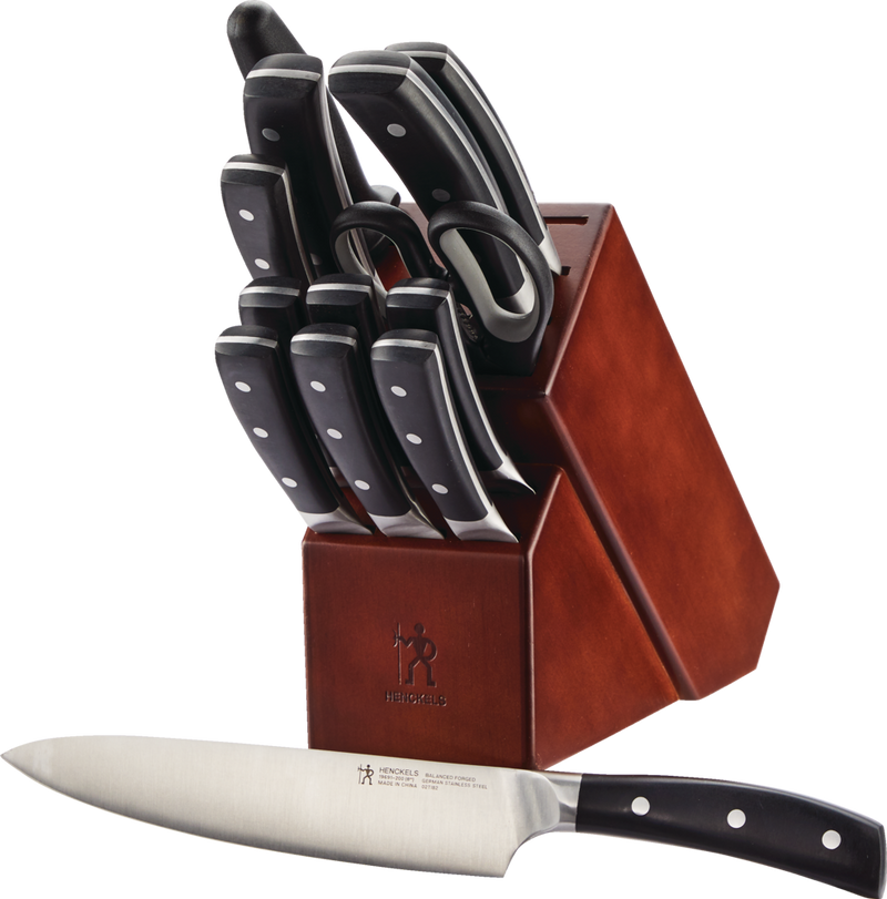 Henckels Balanced Forged Steel Knife Block Set, Ergonomic Grip, 14-pc V0