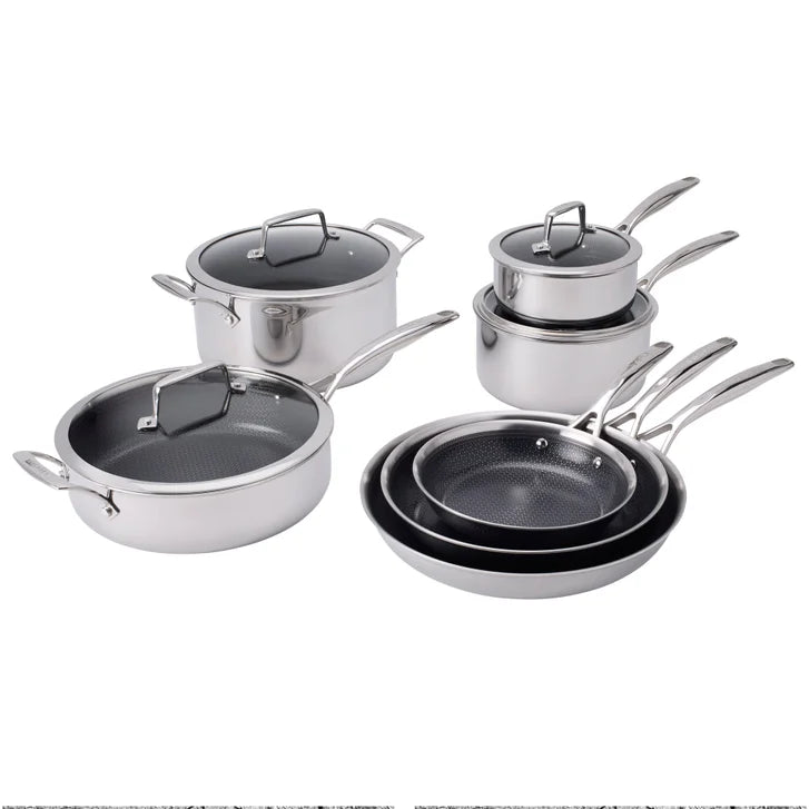 HENCKELS Paradigm Hybrid Ceramic Non-Stick Tri-ply Clad Cookware Set, 11-piece W1