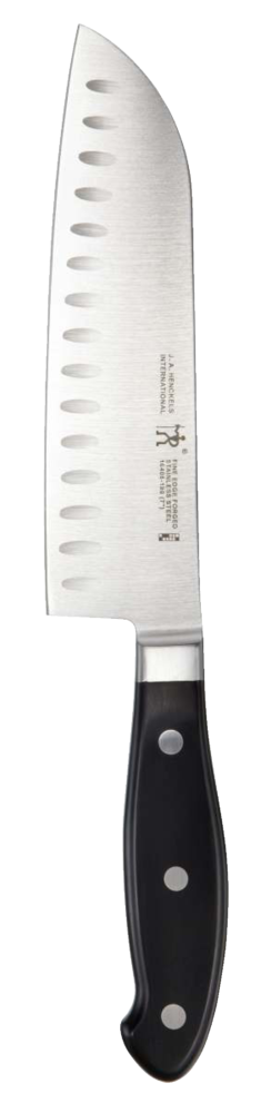 Henckels Stainless Steel Fine Edge Forged Santoku Knife, Ergonomic Grip, 7-in Q9