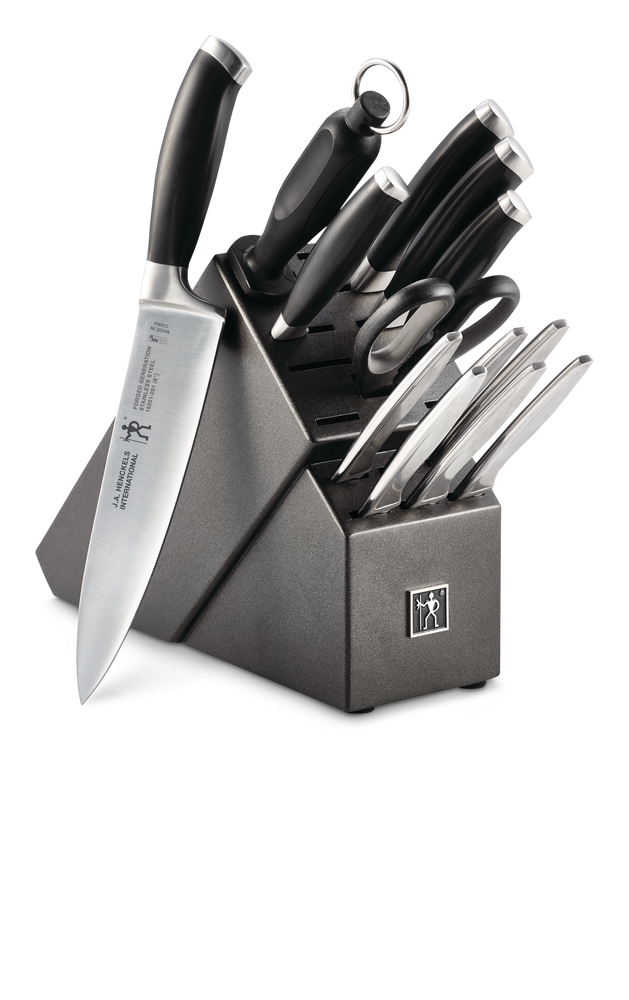 Henckels Stainless Steel Forged Generation Knife Block Set, Ergonomic Grip, 14-pc Q9
