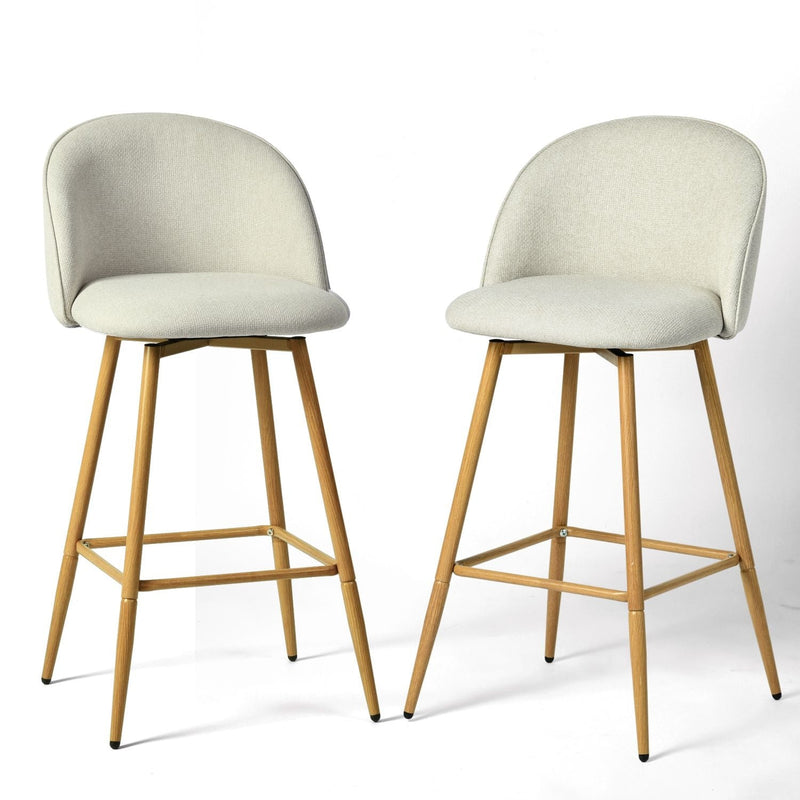 Homycasa Modern Swivel Bar Stools, Beige, 2-pk N8