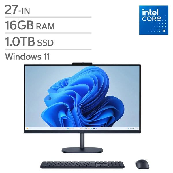 HP 27-in. All-in-One Desktop, Intel Core 5 120U - 16GB RAM, 1TB SSD T0