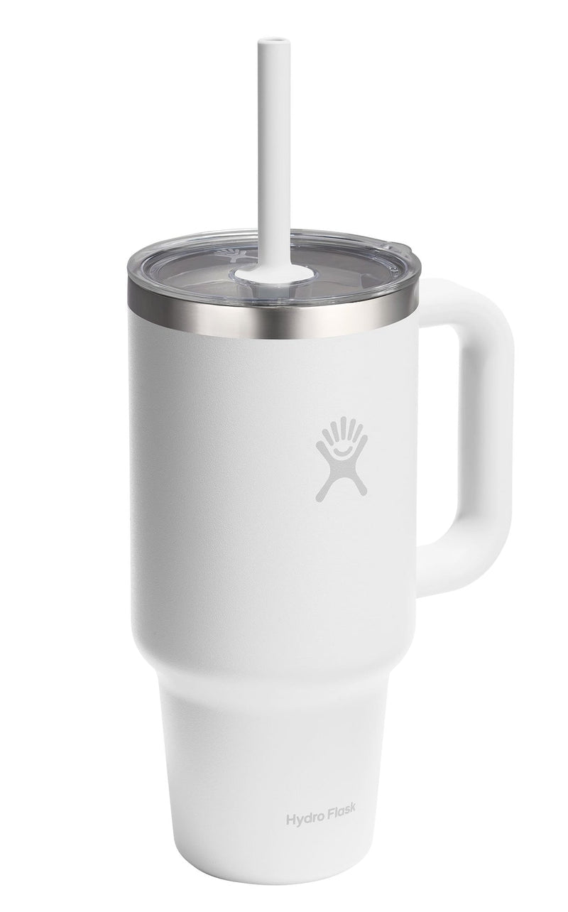 Hydro Flask Stainless Steel Insulated Travel Tumbler with Clear Lid, White, 32-oz I8