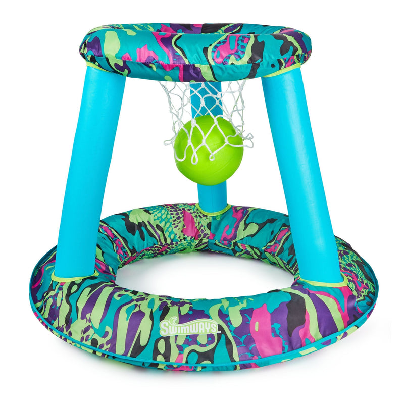Inflatable Pool Basketball Set, Blue/Green/Black, 3-pk, Ages 13+, for Beach/Pool Fun Activities A5