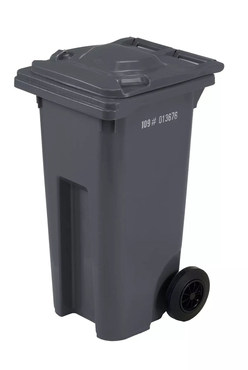 IPL Mastercart Plastic Rectangular Wheeled Garbage Can, Black, 120-L Q7