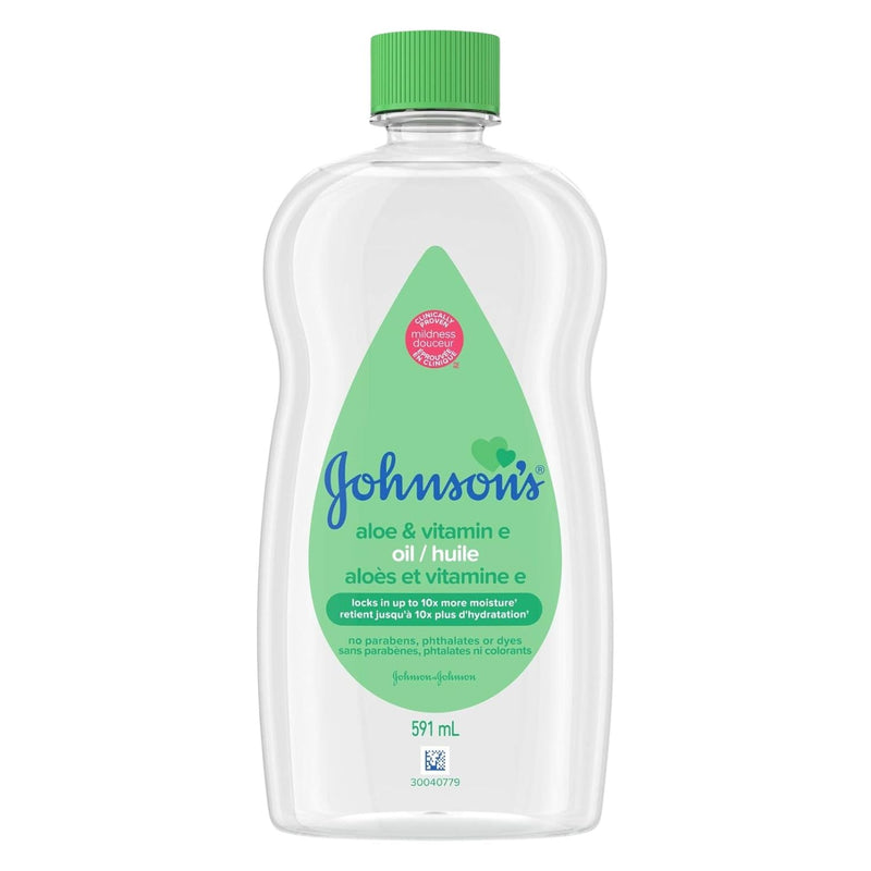 Johnson's Aloe and Vitamin E Baby Oil, 591-mL F5