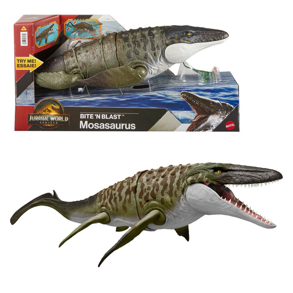 Jurassic World Bite 'N Blast Mosasaurus Toy for Ages 3+ E3