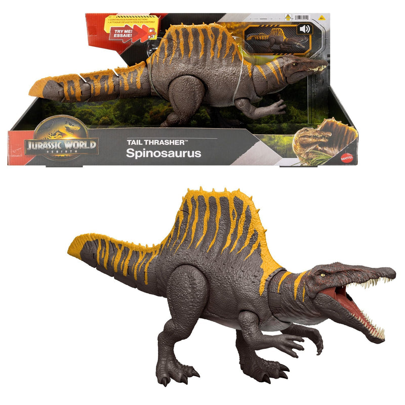 Jurassic World Tail Thrasher Spinosaurus Figure for Ages 3+ Q0