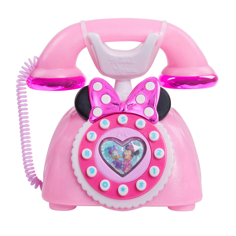 Just Play Disney Junior Minnie Mouse Ring Me Rotary Phone with Lights and Sounds, Pink, 3+ L6