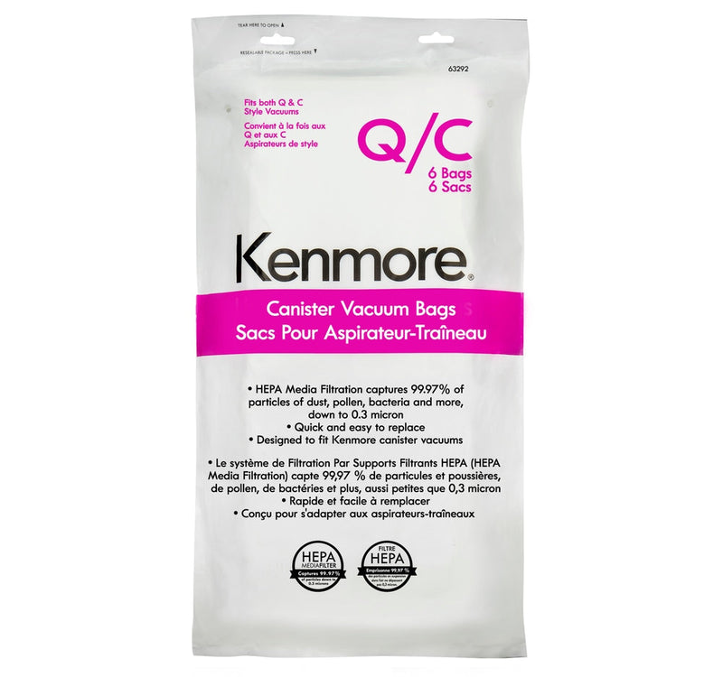 Kenmore Genuine HEPA Canister Vacuum Cleaner Bags, 6-pk P3