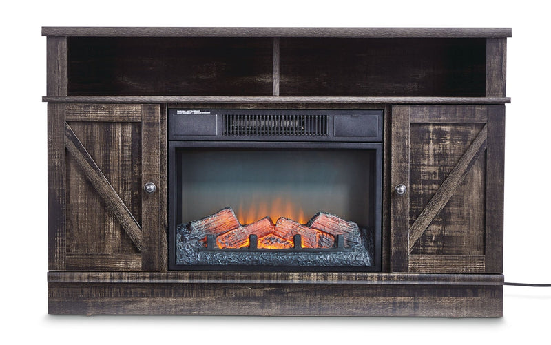Kerry Media Electric Fireplace TV Stand, 44.5-in, 1500W, Brown U0