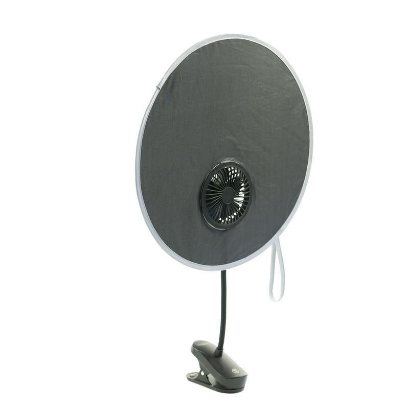 KidCo Coolshade Sunshade + Fan Stroller Accessory, Universal Fit F9