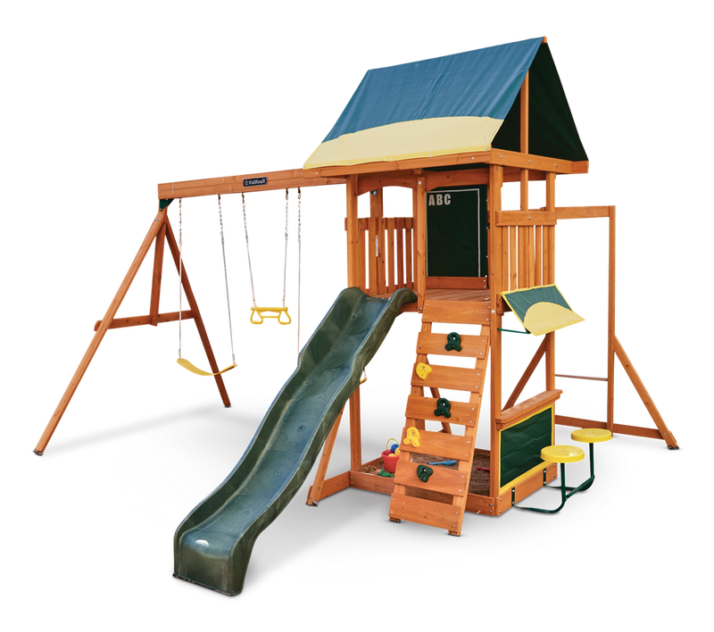 KidKraft Brightside Outdoor Cedar Wooden Swing/Play Set, Ages 3-10 H4