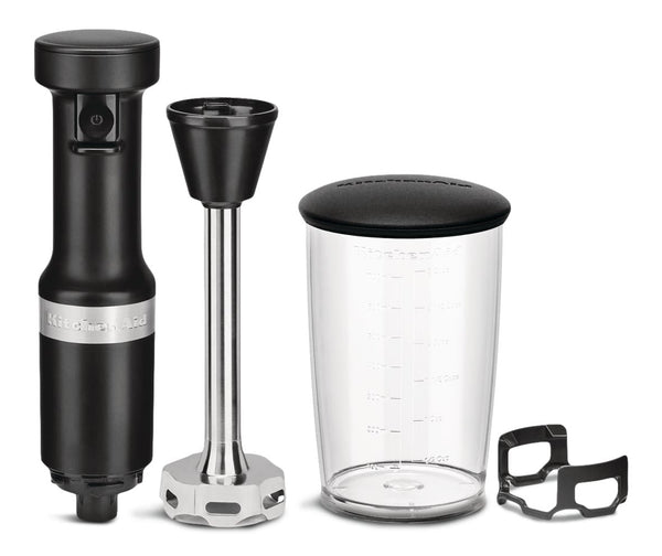 KitchenAid KHBV53BM Variable Speed Corded Hand Blender with Blending Jar, Black Matte B3
